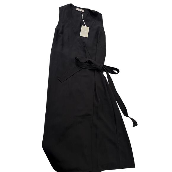 Everlane The Tri-Wrap Tank Dress | Black | Size 6 | Ethically Made,Minimalist - Picture 3 of 7
